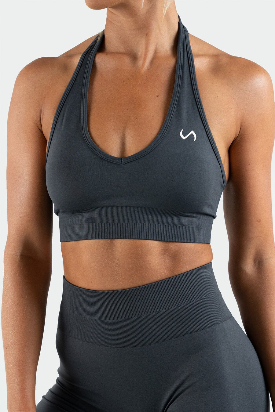 TLF Cosmic Seamless Halter Sports Bra - Gray - 4