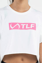 TLF Knockout Gym Crop Tee - Gym Crop Top Womens – White-Pink - 4