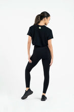 TLF Knockout Gym Crop Tee - Women’s Workout Crop Tops – Black-Lime - 4