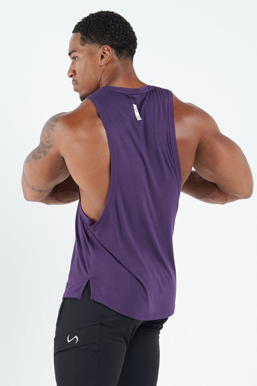 TLF Lift Drop Arm Bamboo Tank Top - Mens Dropped Arm Tanks - Purple 2