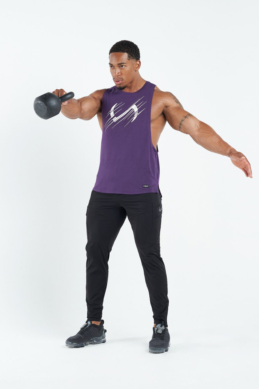 TLF Lift Drop Arm Bamboo Tank Top - Mens Dropped Arm Tanks - Purple 5