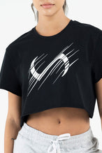 TLF Lift Oversized Gym Crop Tee - Best Workout Crop Tops - Black-White - 4