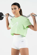 TLF Lift Oversized Gym Crop Tee - Women’s Workout Crop Tops – Neon-Lime-White - 7