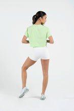 TLF Lift Oversized Gym Crop Tee - Women’s Workout Crop Tops – Neon-Lime-White - 5