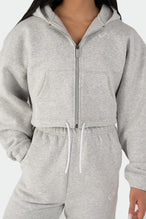 TLF Reset – Fleece Cropped Zip-up Hoodie -  Gray - 2