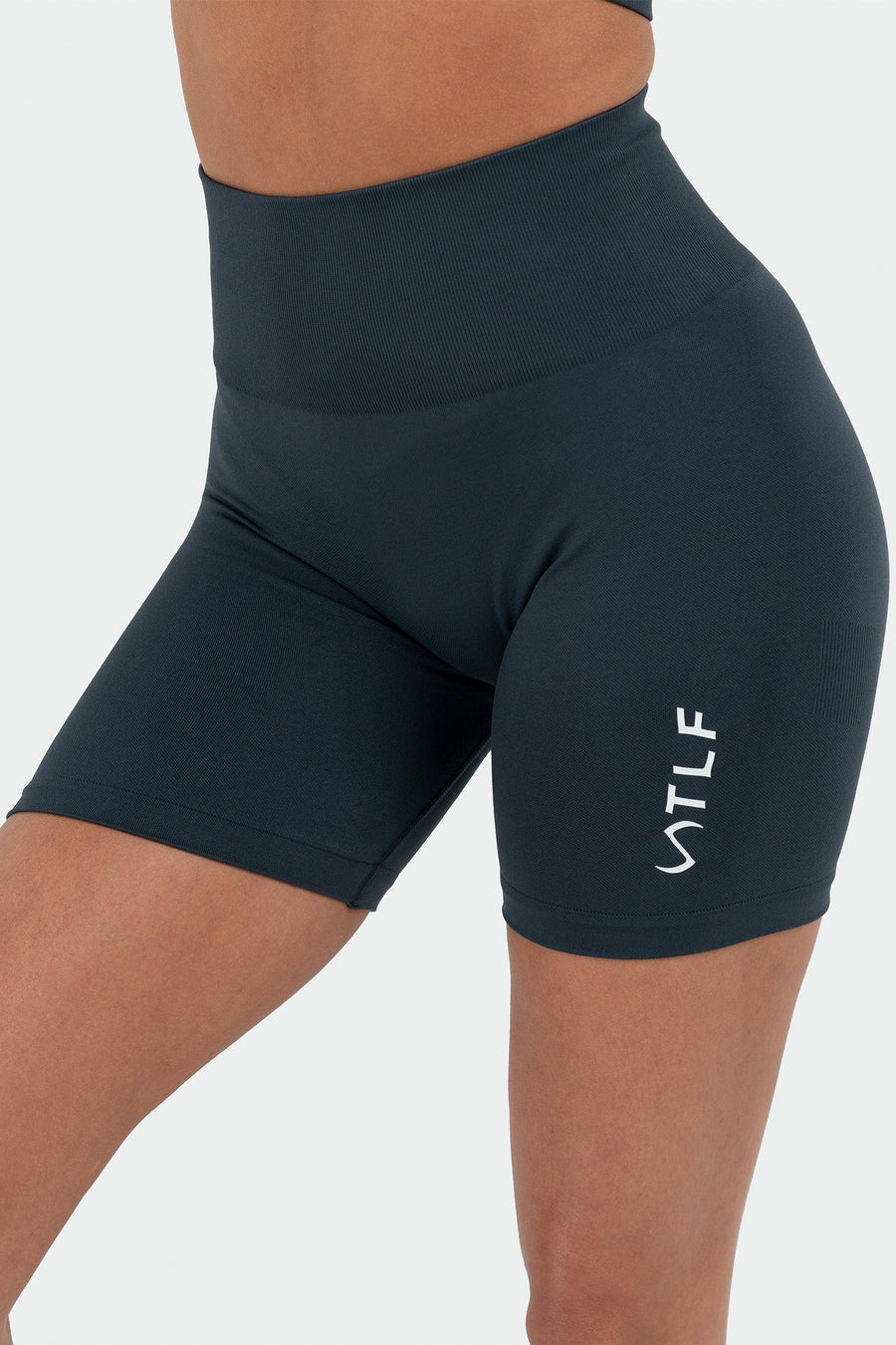 TLF Sculpt Seamless Scrunch Butt Shorts - Blue – Black – Gray  - 5