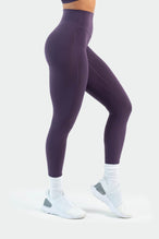 Side Image of Tempo High Waisted Workout Leggings Dark Grape