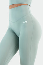Front Image of Tempo High Waisted Workout Leggings Sage Green