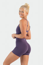Full Model Image of Tempo Multi-Back Strap Sports Bra Dark Grape