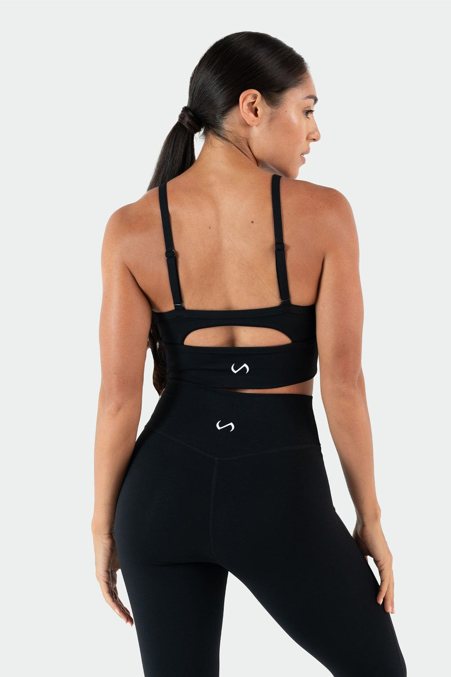 Back Image of Tempo Multi-Back Strap Sports Bra Black