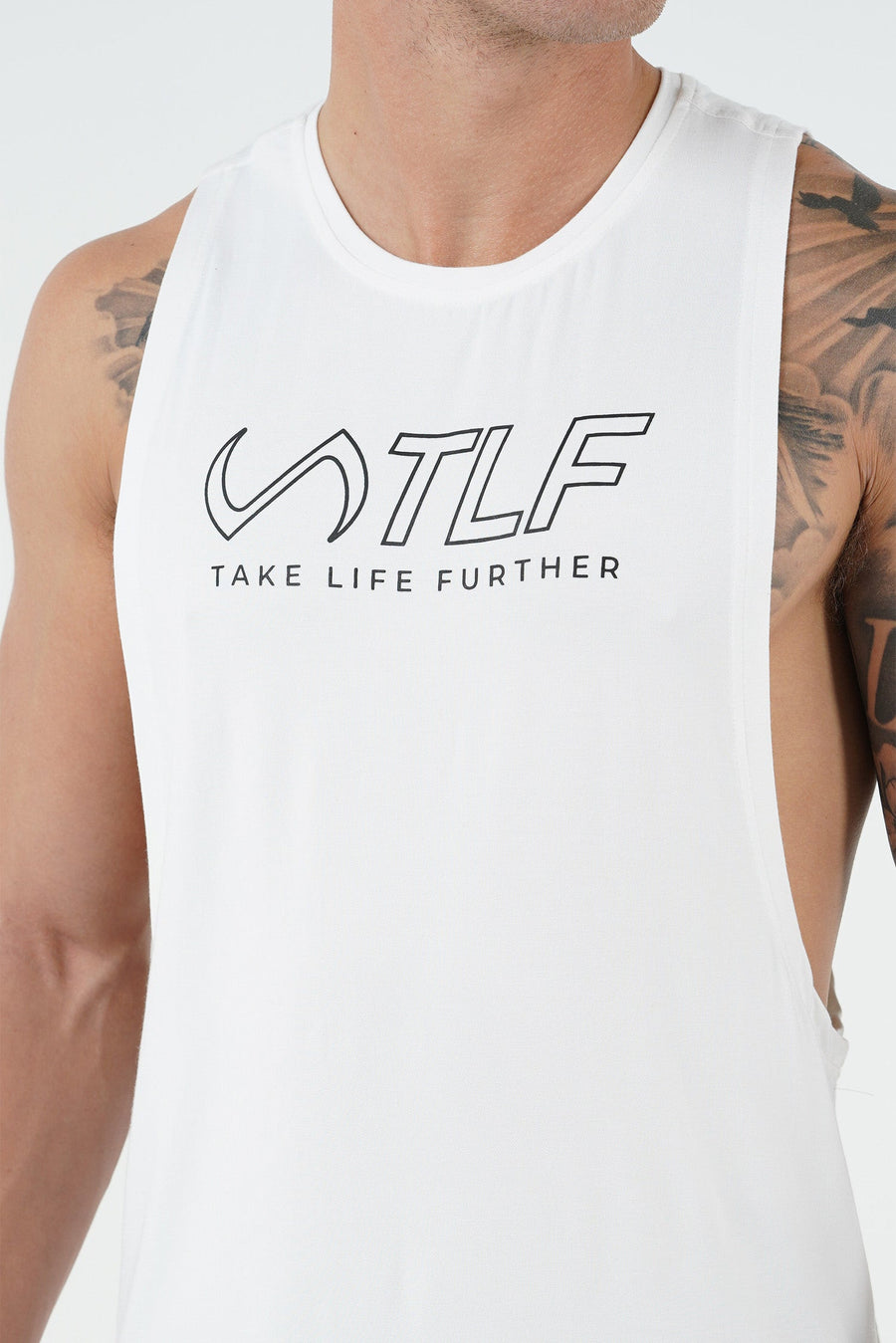 Vital Air-Flex TLF Drop Arm Tank - Drop Armhole Tank Top Mens - White - 2